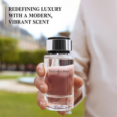 Mercedes-Benz Cologne for Men packaging box signals premium gifting and brand prestige.