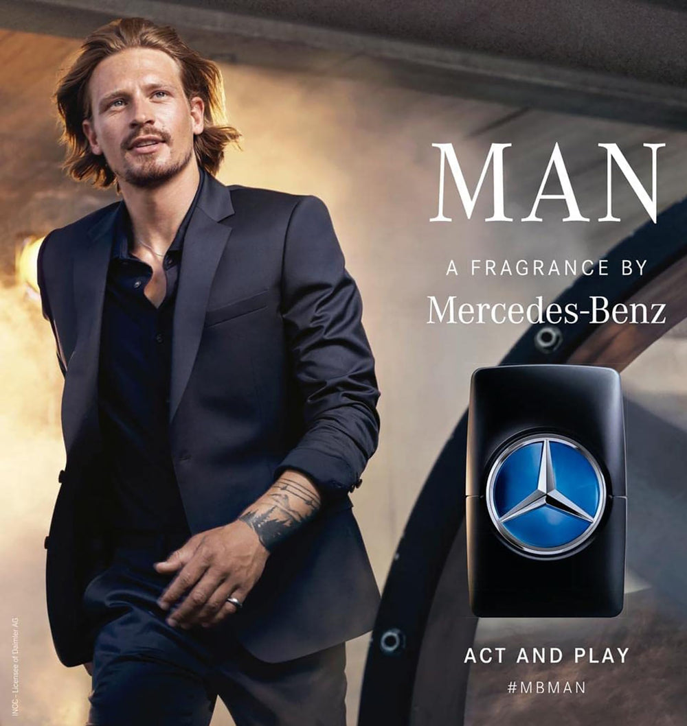 Mercedes-Benz Man pear ambrette note highlight suggesting fresh opening.