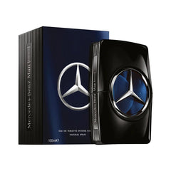 Mercedes-Benz Man Intense bottle-top detail highlights premium design for refined daily wear.