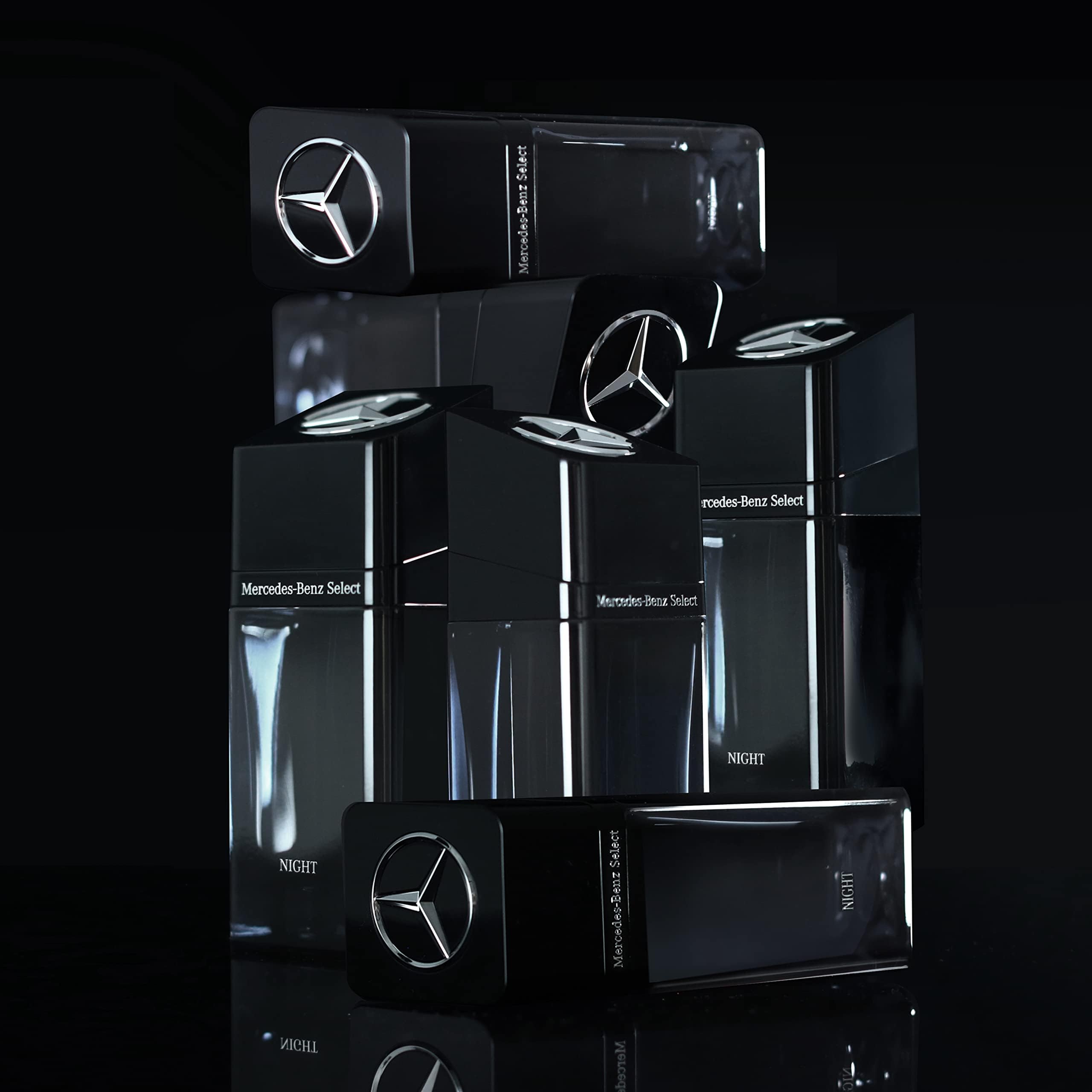 Mercedes-Benz Select Night on skin application view suggesting confident, memorable scent during evening events