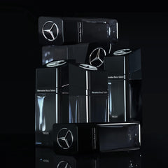 Mercedes-Benz Select Night on skin application view suggesting confident, memorable scent during evening events