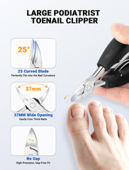 MERDTTES toenail clipper with 25° curved blade for precise trimming.