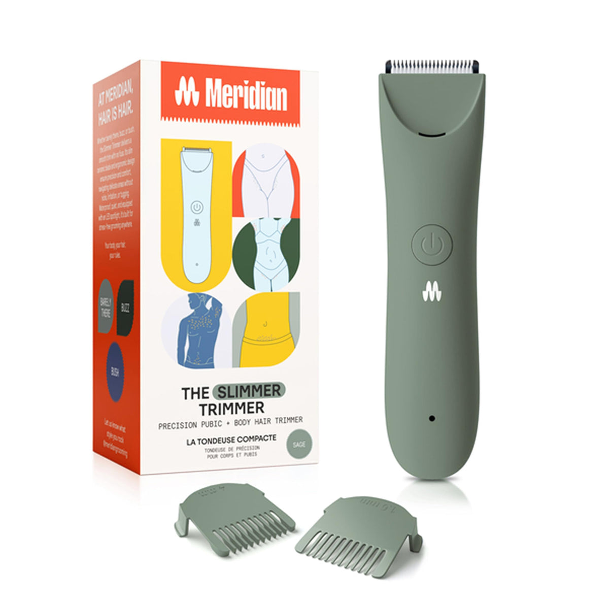MERIDIAN Slimmer Trimmer cordless design enables easy on-the-go grooming anywhere.