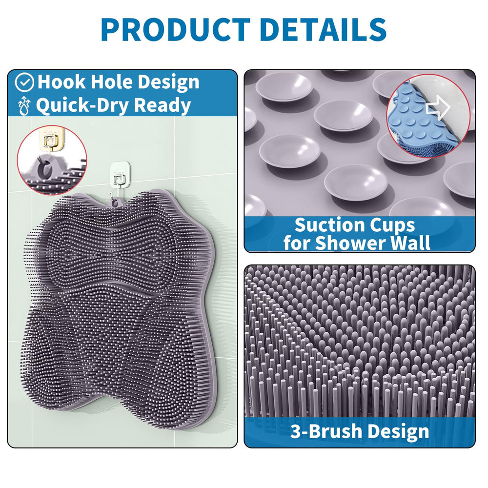 Merleu foot mat large non-slip surface for safe shower routines