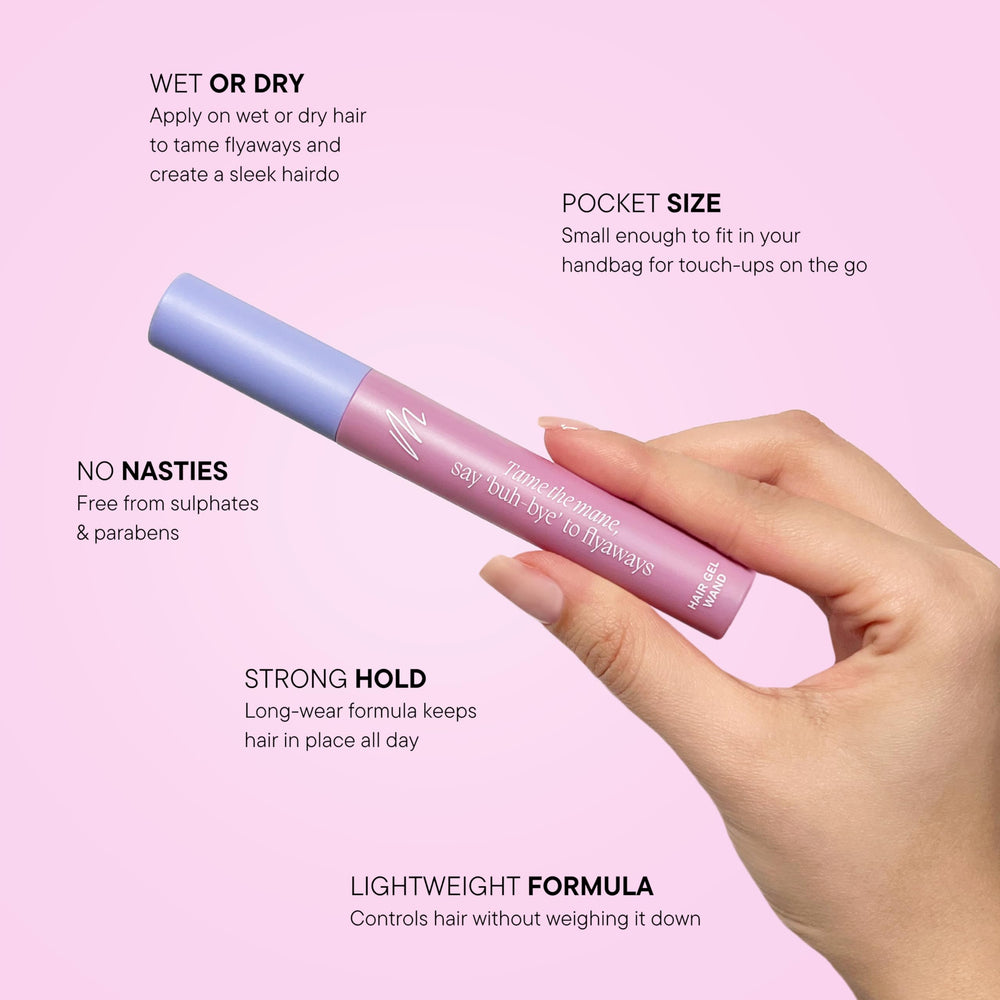 Mermade Hair Gel Wand middle-part focus creates clean, balanced separation