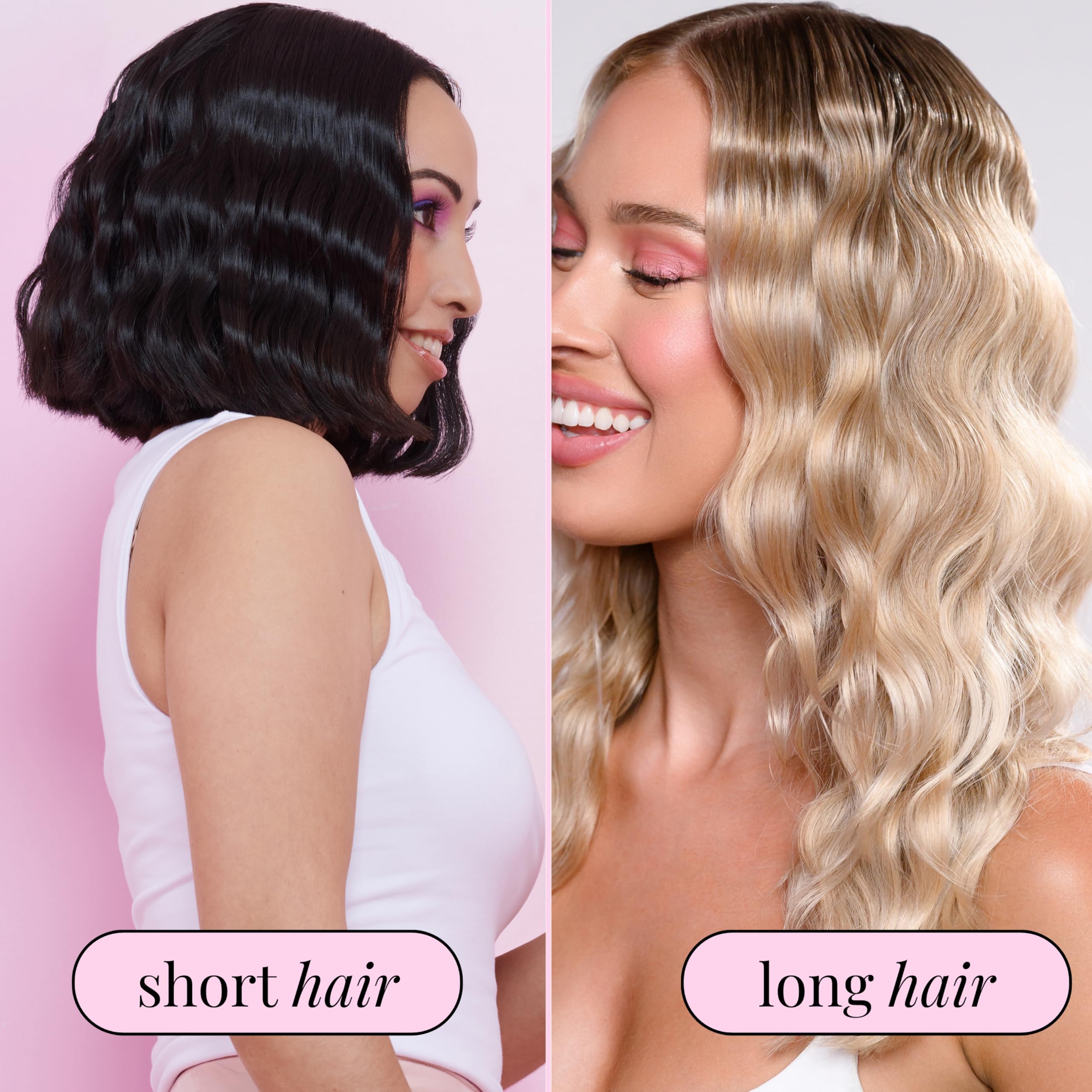 Mermade Hair Waver in action highlights fast styling with a 1 inch barrel.