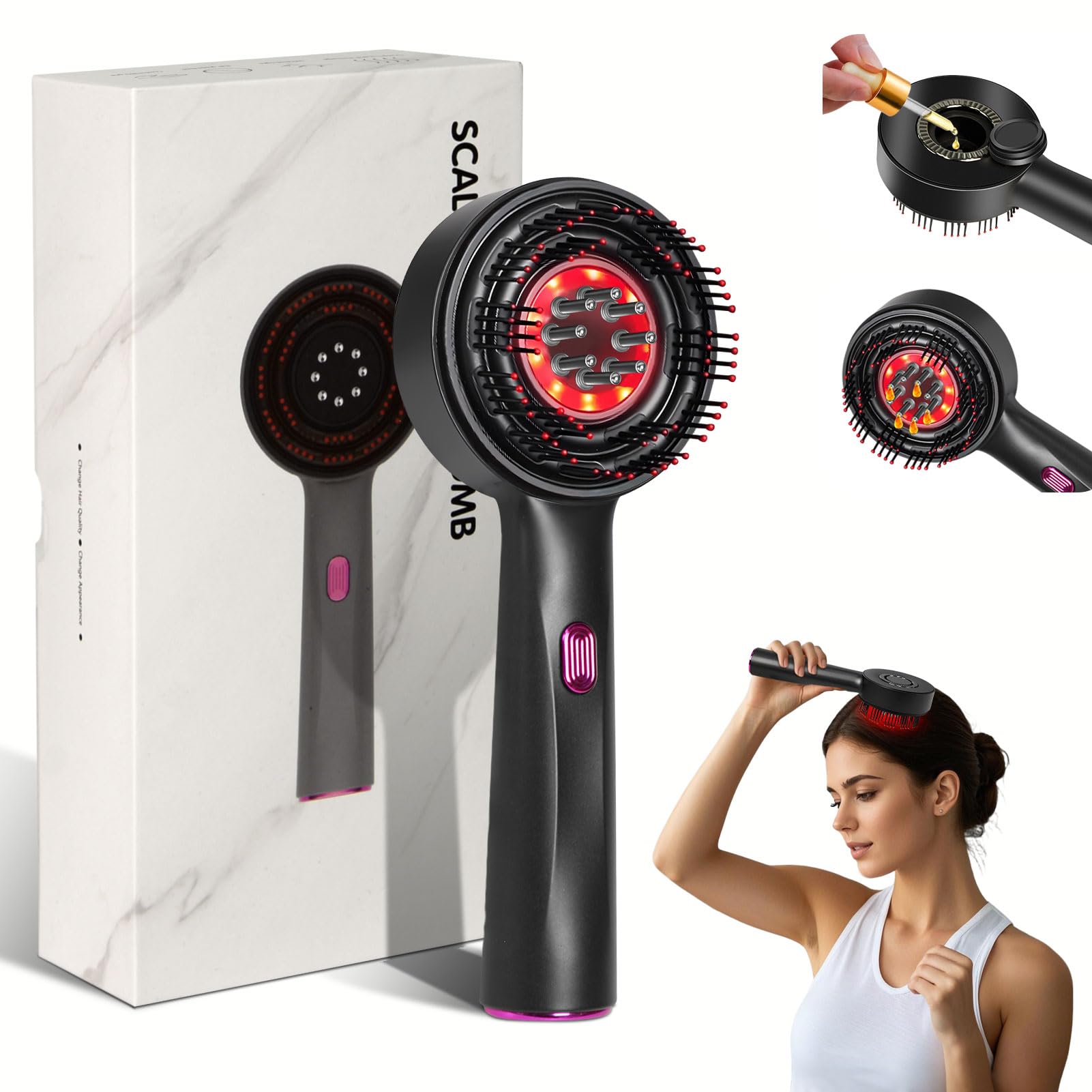 MERNUNUX Laser Therapy Hair Growth Comb close-up for scalp vitality and potential density support
