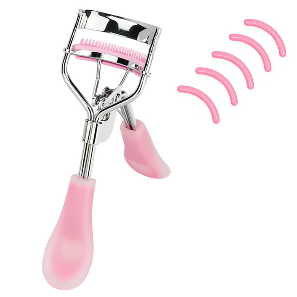MERVK eyelash curler built-in comb for precise, clump-free curls.