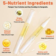 Meschett cuticle oil pen brush applying oil to cuticles.