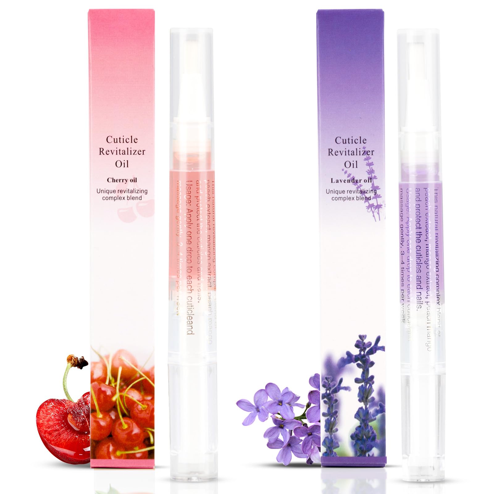 Meschett cuticle oil pen pack Cherry and Lavender for convenient nail care