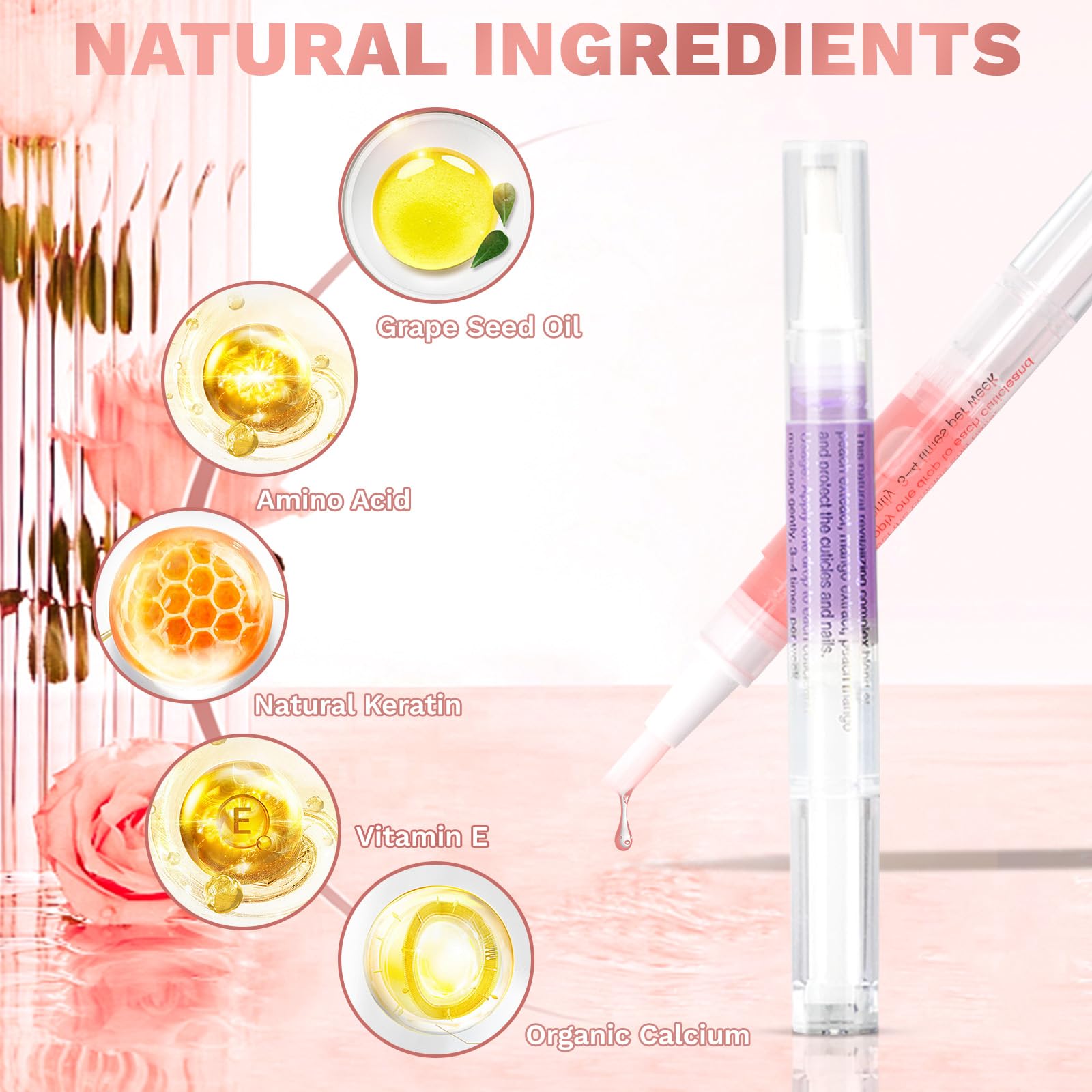 Meschett cuticle oil pen packaging display highlights travel-friendly design
