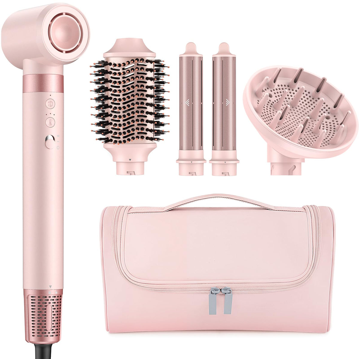 MESCOMB 5-in-1 high-speed styler in action delivering fast drying and volume.