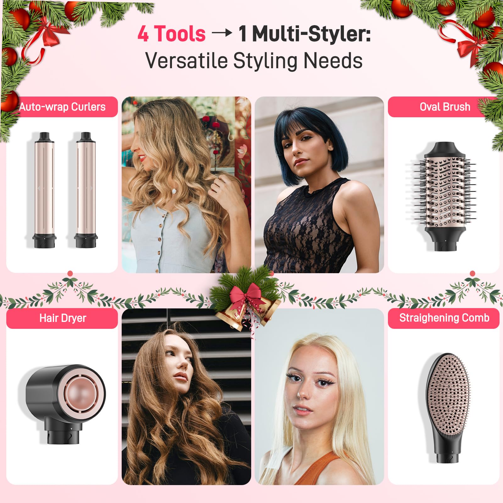 MESCOMB 5-in-1 front view shows compact all-in-one tool for quick styling