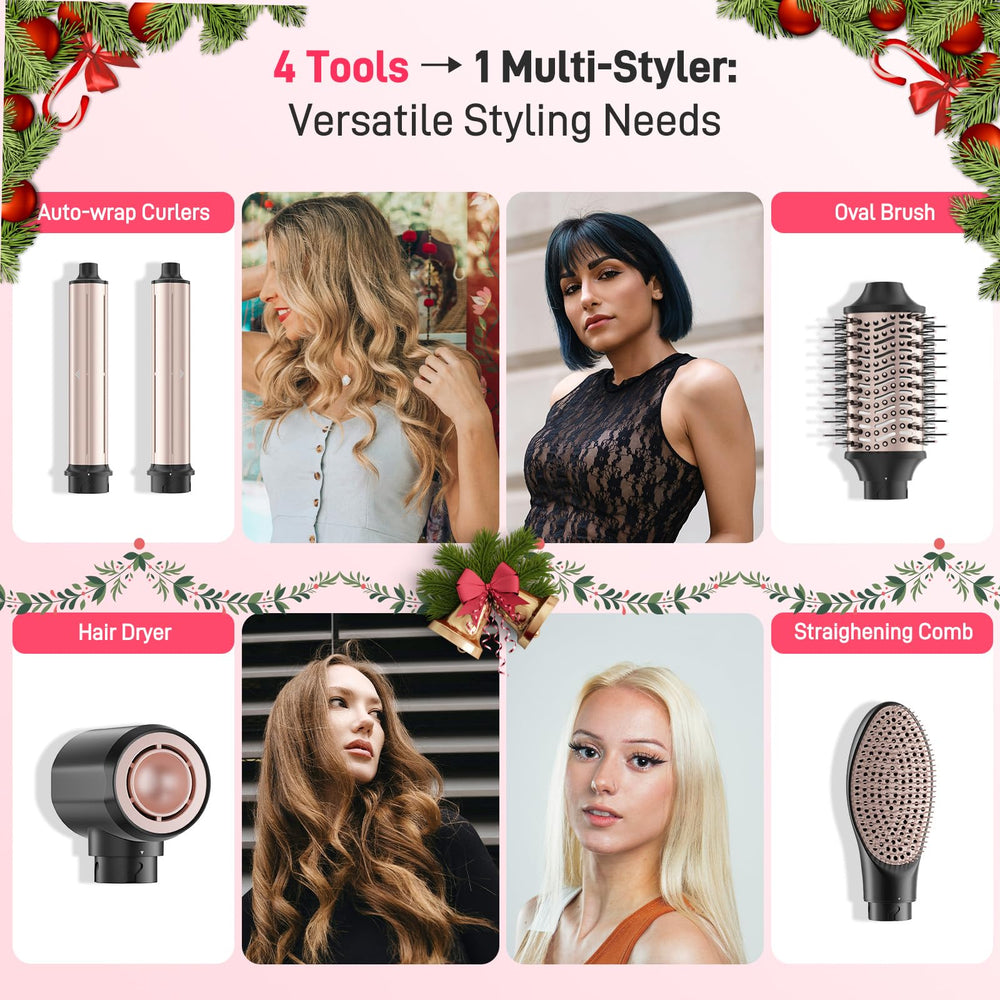 MESCOMB 5-in-1 front view shows compact all-in-one tool for quick styling