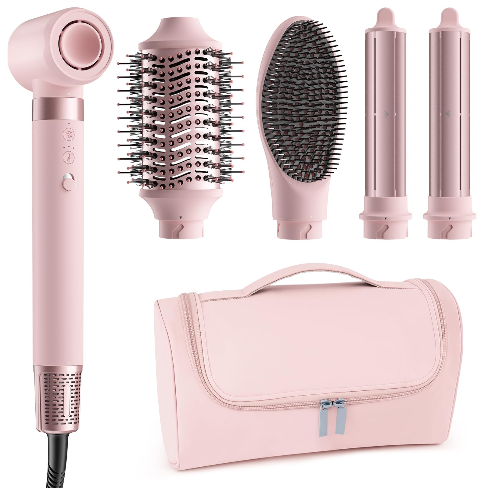 MESCOMB 5in1 hot air styler with oval brush dries and shapes hair