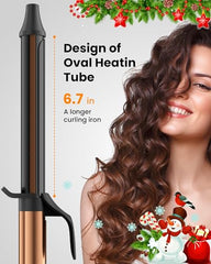 MESCOMB curling iron with LED display for precise heat control.