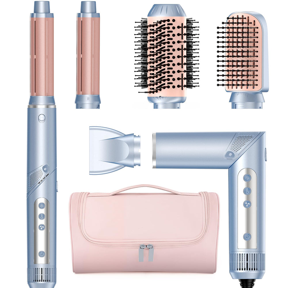 MESCOMB hot air multi-styler packaging shows travel-ready design for on-the-go styling.
