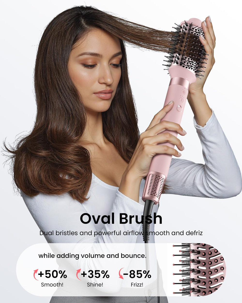 MESCOMB ionic styling with 20 million ions reduces frizz and boosts shine