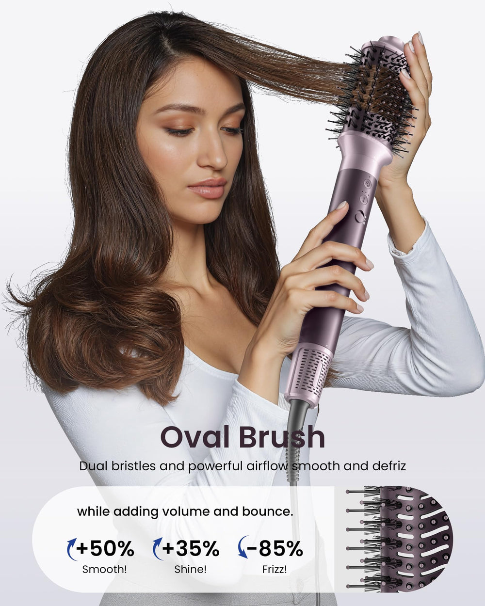 MESCOMB ionic styling with 20 million negative ions for frizz control.
