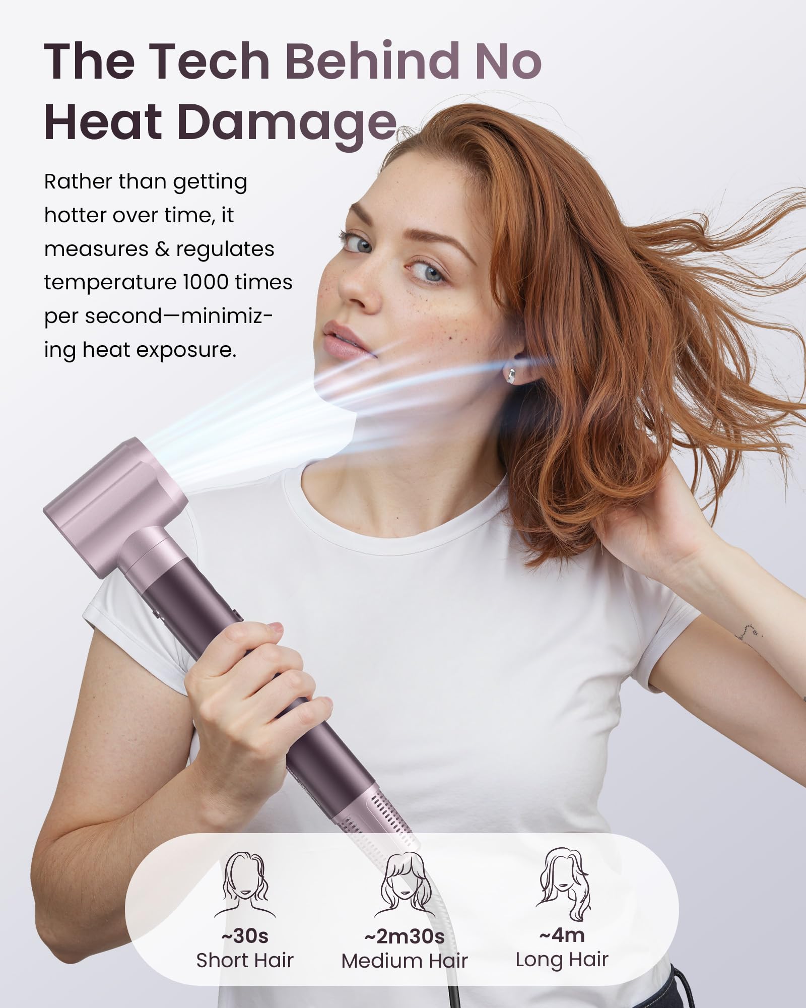 MESCOMB no-heat-damage sensor ensures safe, consistent airflow during styling.
