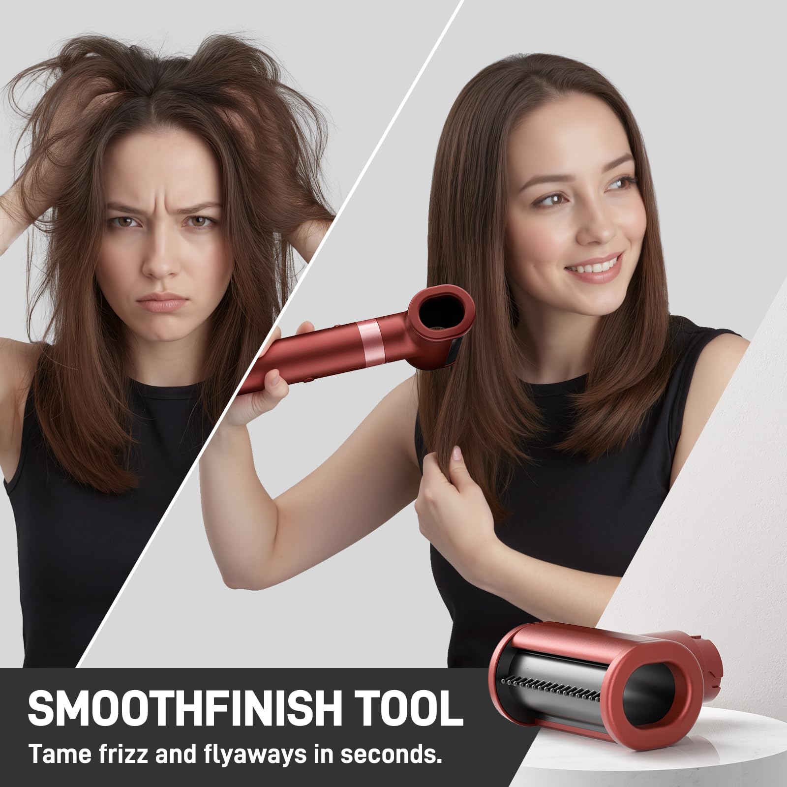 MESCOMB oval volumizing brush closeup showing added lift and fullness.