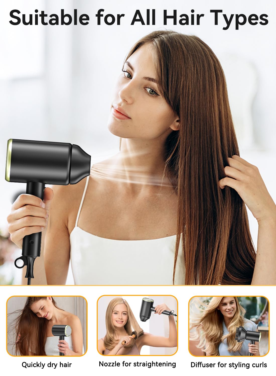 MESHEEN action on thick hair shows fast drying and reduced frizz.