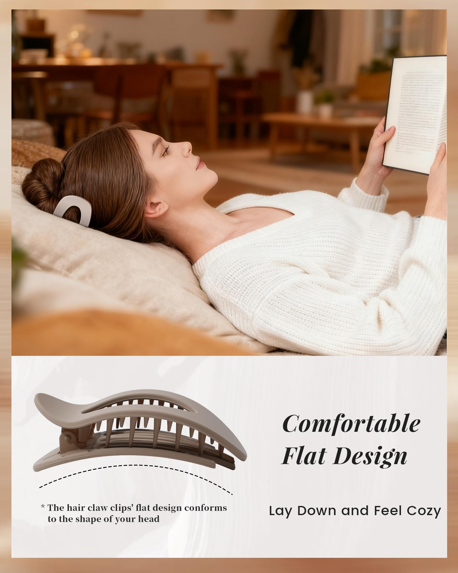 Mesovor 4.33-inch round flat clip emphasizes compact, durable design for versatile styling.