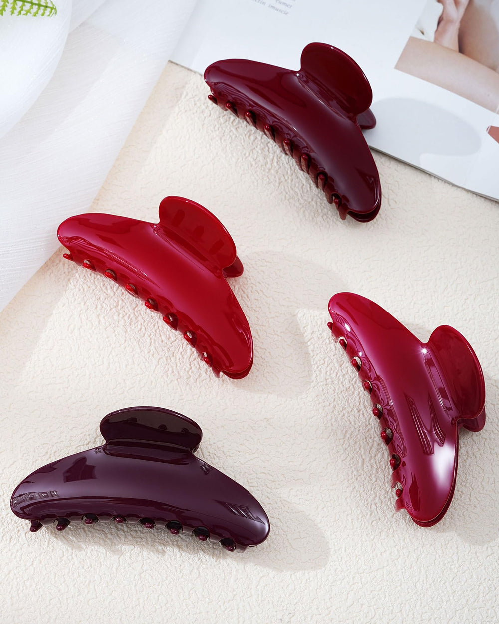 Mesovor banana hair clip red in packaging for easy purchase