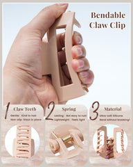 Mesovor bendable silicone hair clip pack highlights versatile updo and half-up styles.