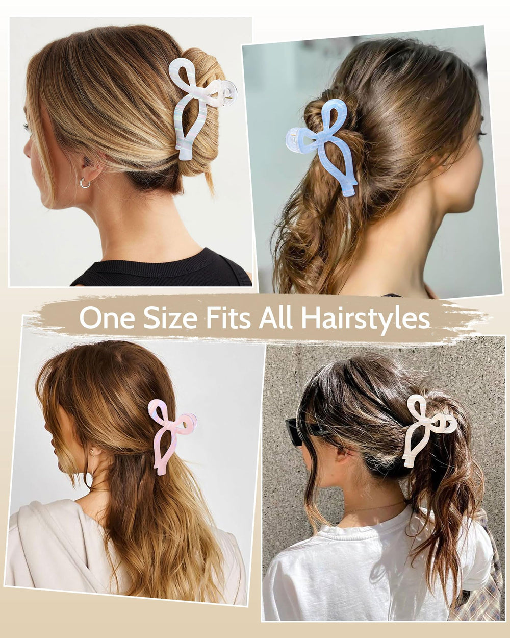 Mesovor four-pack in Mermaid Stripes offers versatile styling options for updos