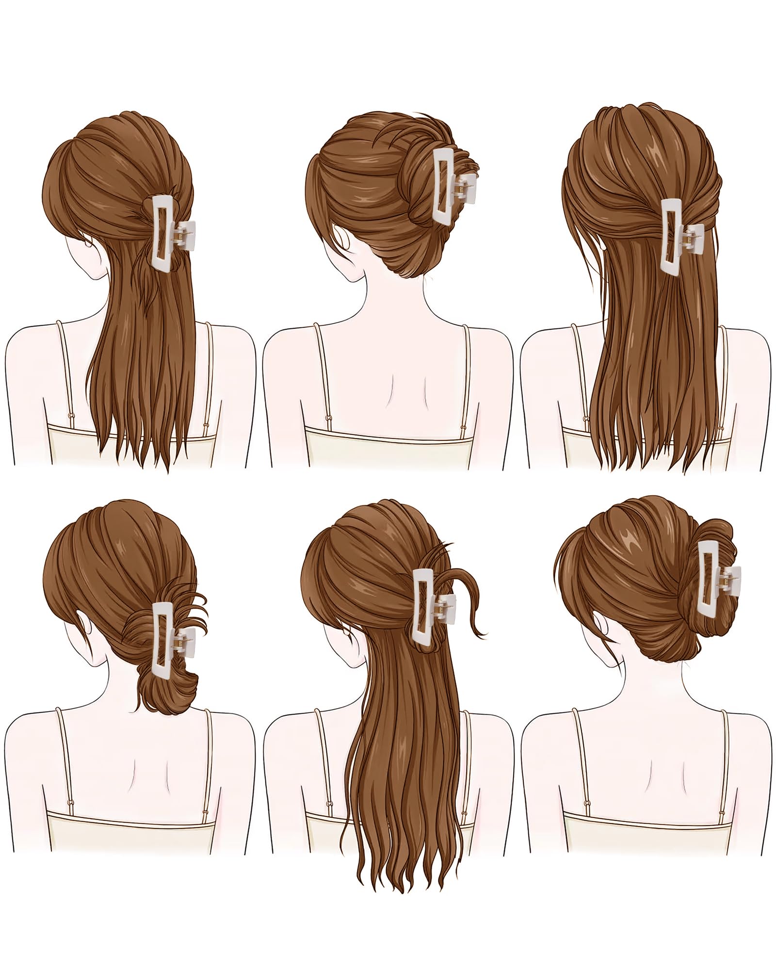 Mesovor hair clip in action on straight hair for all-day secure hold.