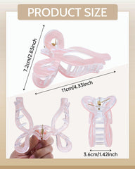 Mesovor Mermaid Stripes bow clips arranged for elegant updo styling