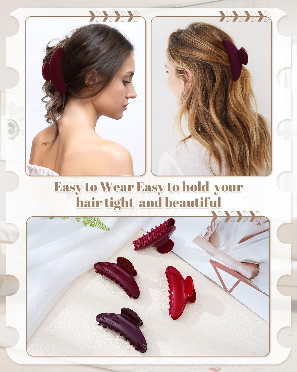 Mesovor non-slip hair clip 4.1-inch for various hair types