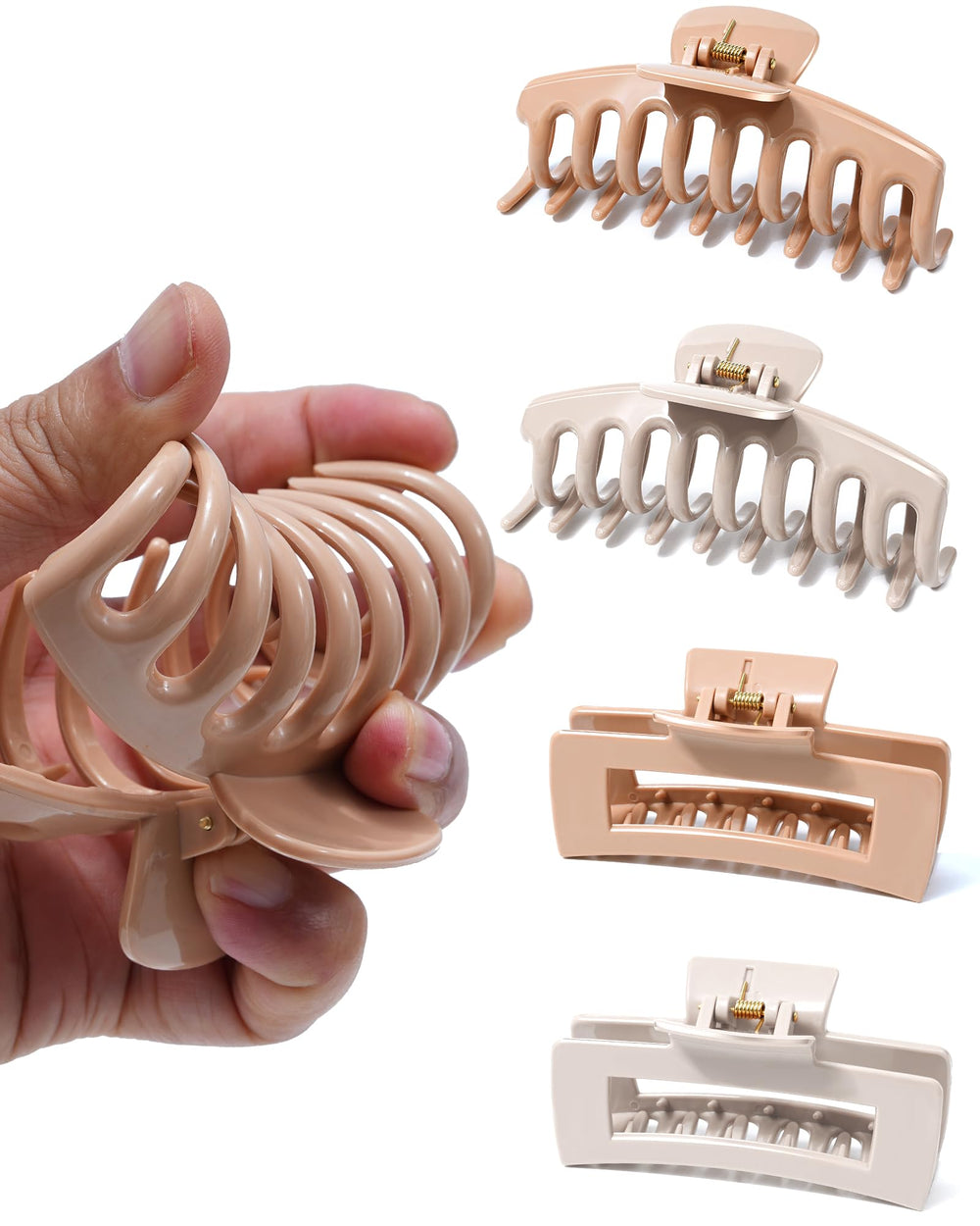 Mesovor silicone hair clip square closeup shows secure snag-free daily styling.