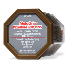 MetaGrip Bronze Bobby Pins pack shows 300-count convenience for daily styling.