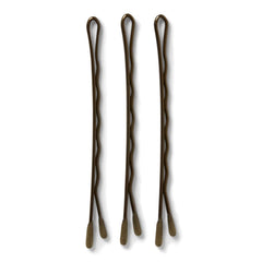 MetaGrip Bronze Premium Bobby Pins angled view highlighting secure slip-proof grip for all-day hold.