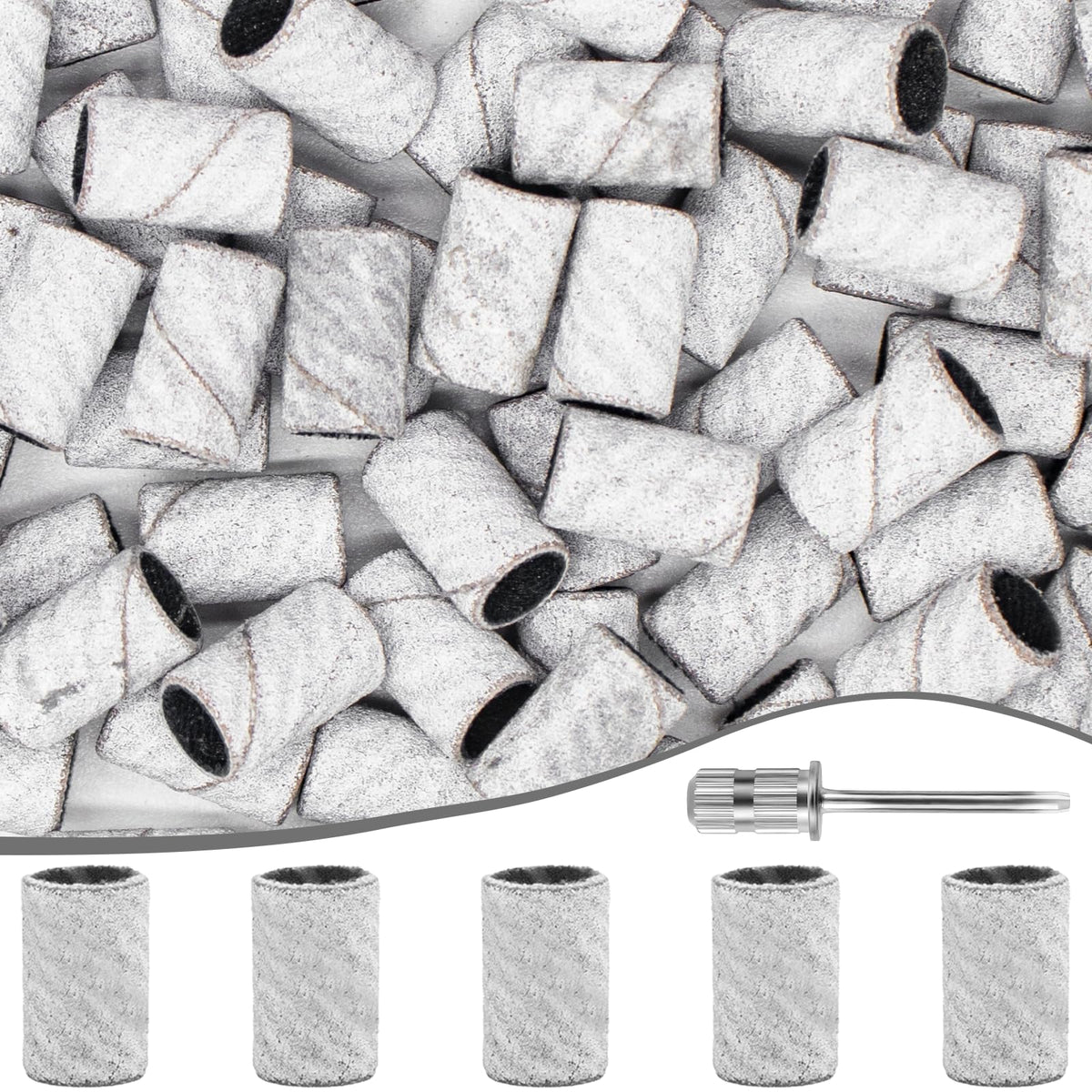METEOROCK 240 grit sanding band close-up for precise natural nail shaping.