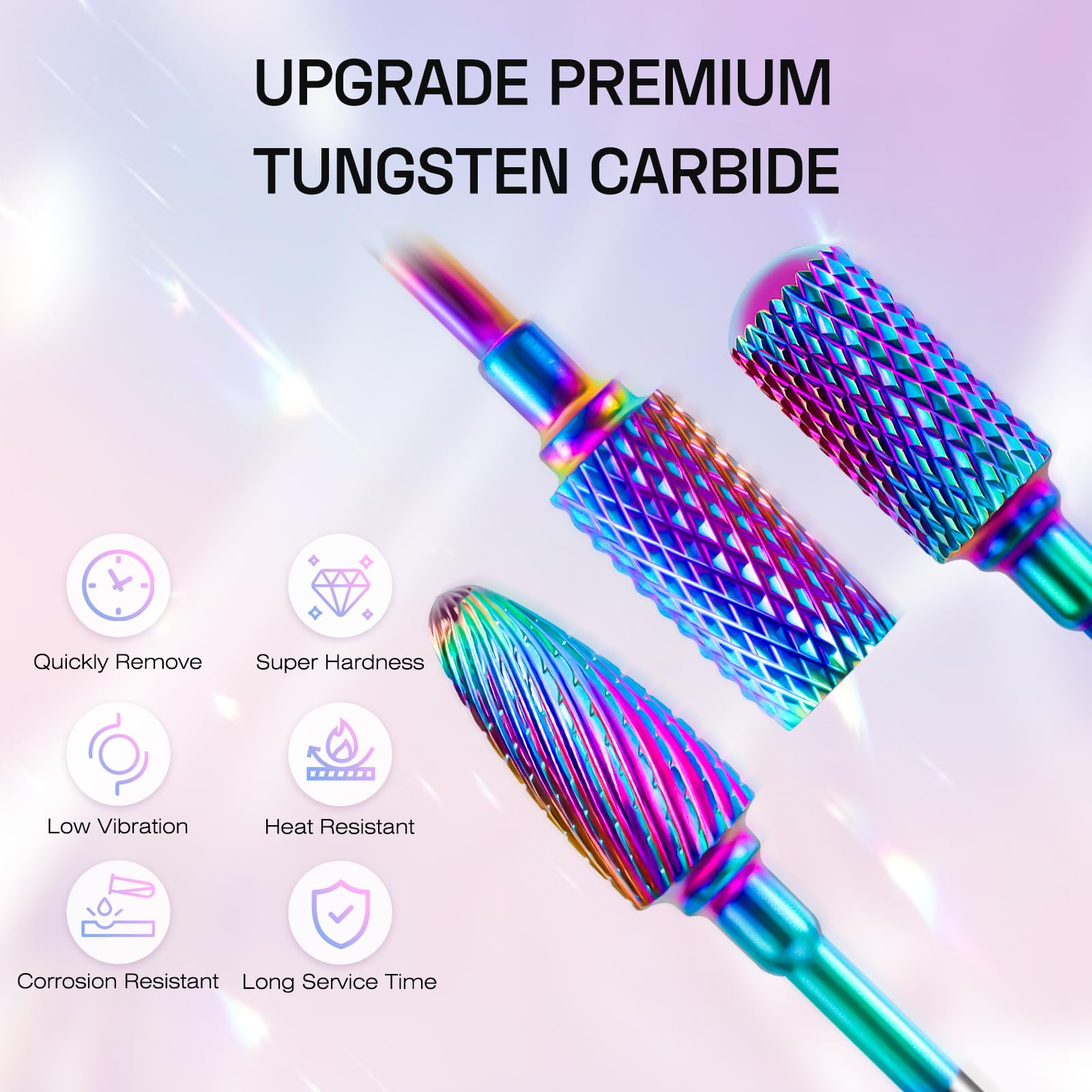 METHELIX diamond cuticle bits closeup highlighting precise cuticle cleaning and dead skin removal.
