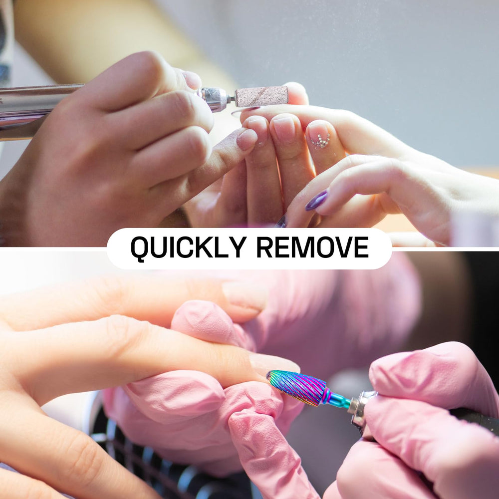 METHELIX E-file nail tool with brush demonstrating clean, professional maintenance.