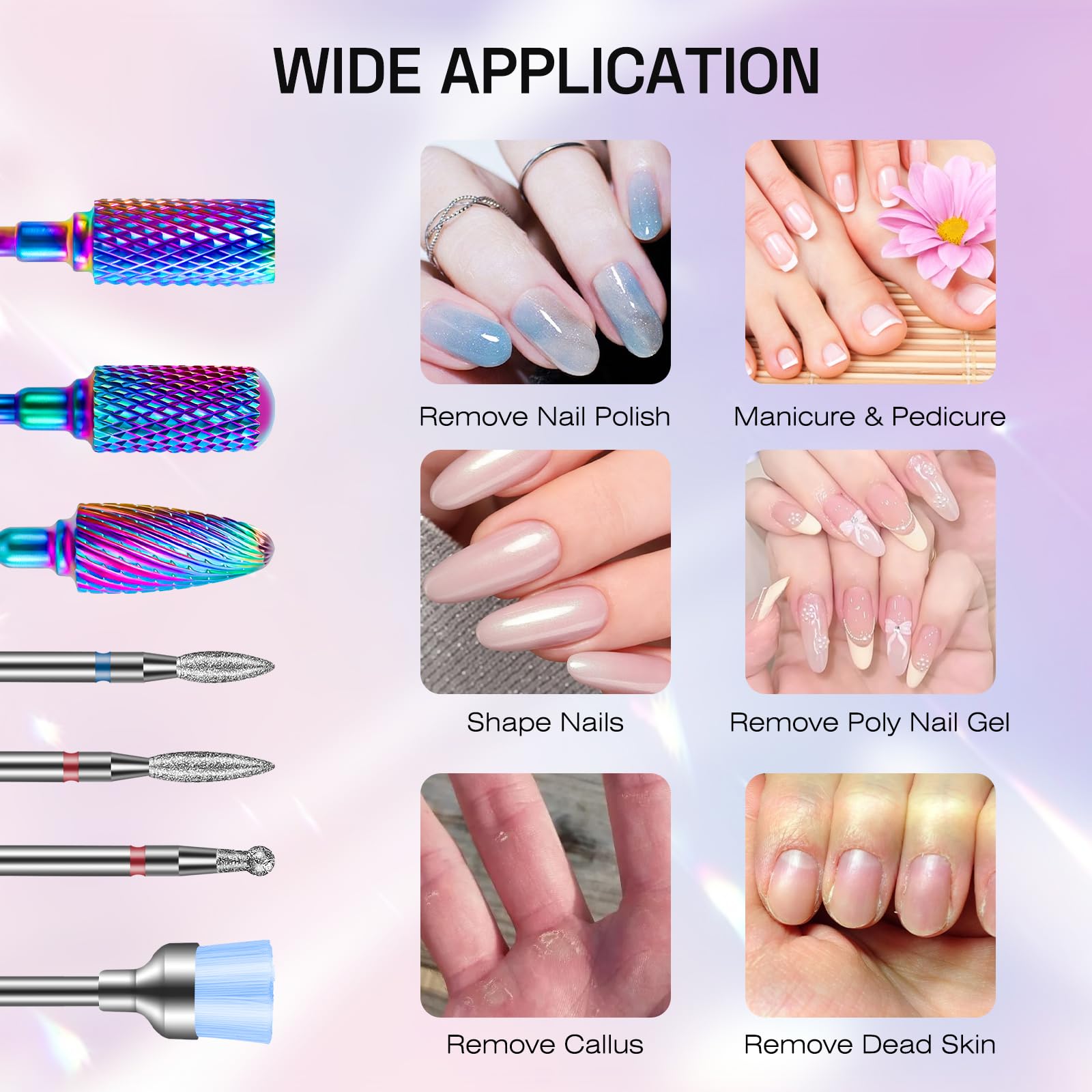 METHELIX professional salon use-case image showing versatile tool for acrylics and pedicures.