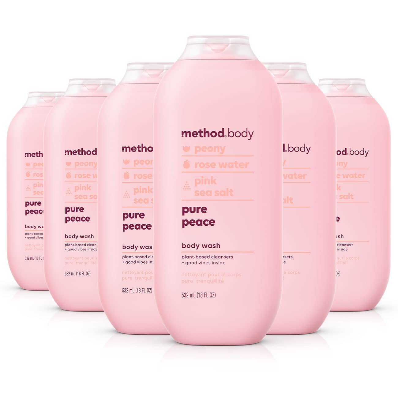 Method Pure Peace bottle front in a six-pack for daily calm