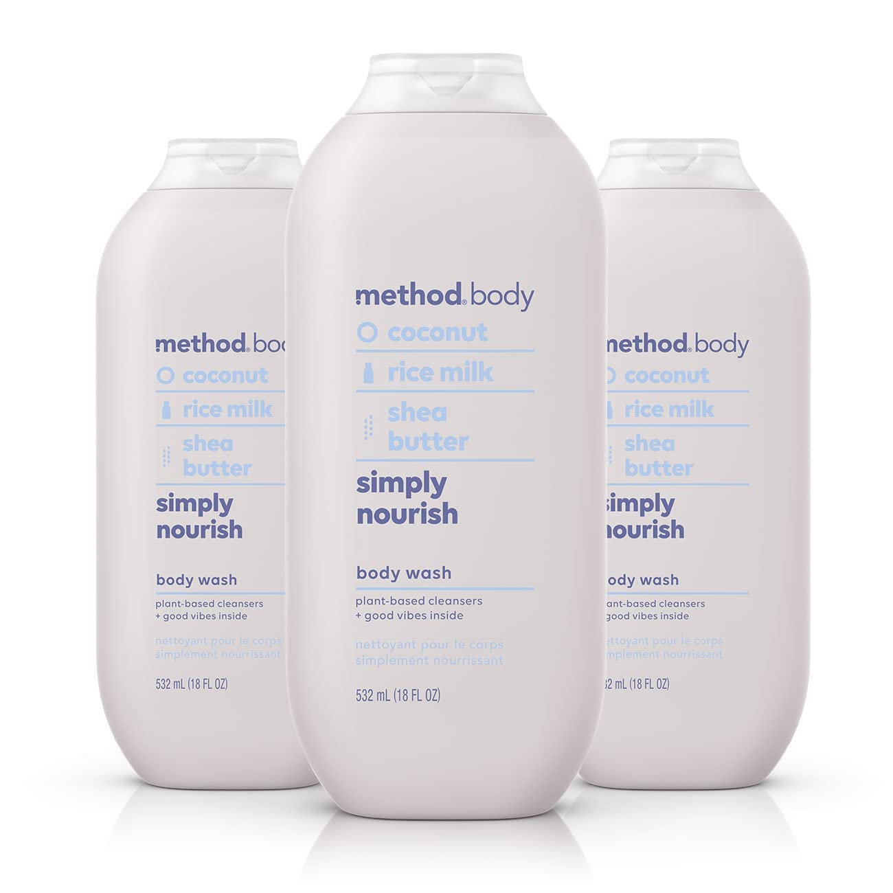 Method Simply Nourish pack front shows triple-pack for convenient self-care routine