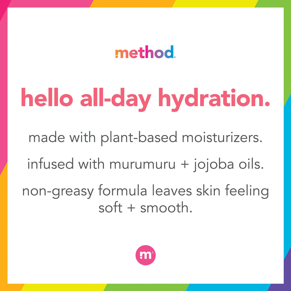 Method Daily Lotion offers 24-hour hydration with light feel.