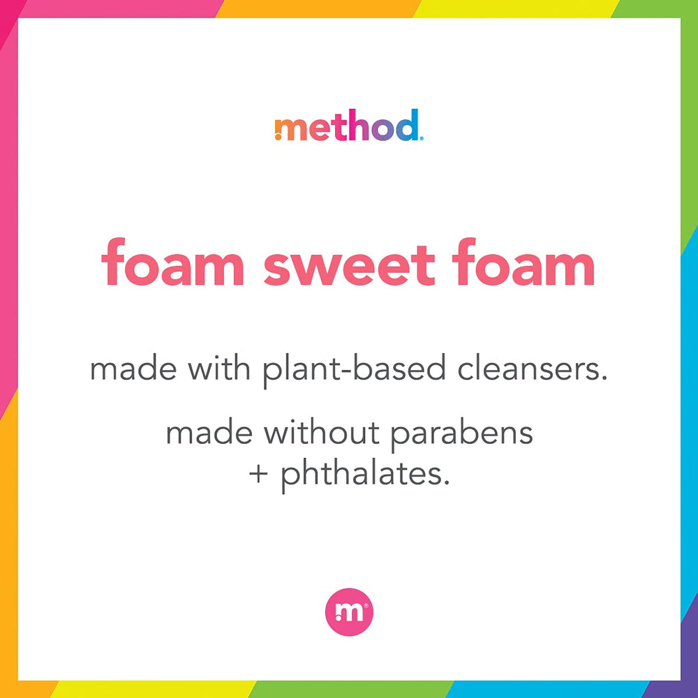 Method Foaming Hand Soap Lemon Mint bottle closeup reveals clean packaging and foam texture.