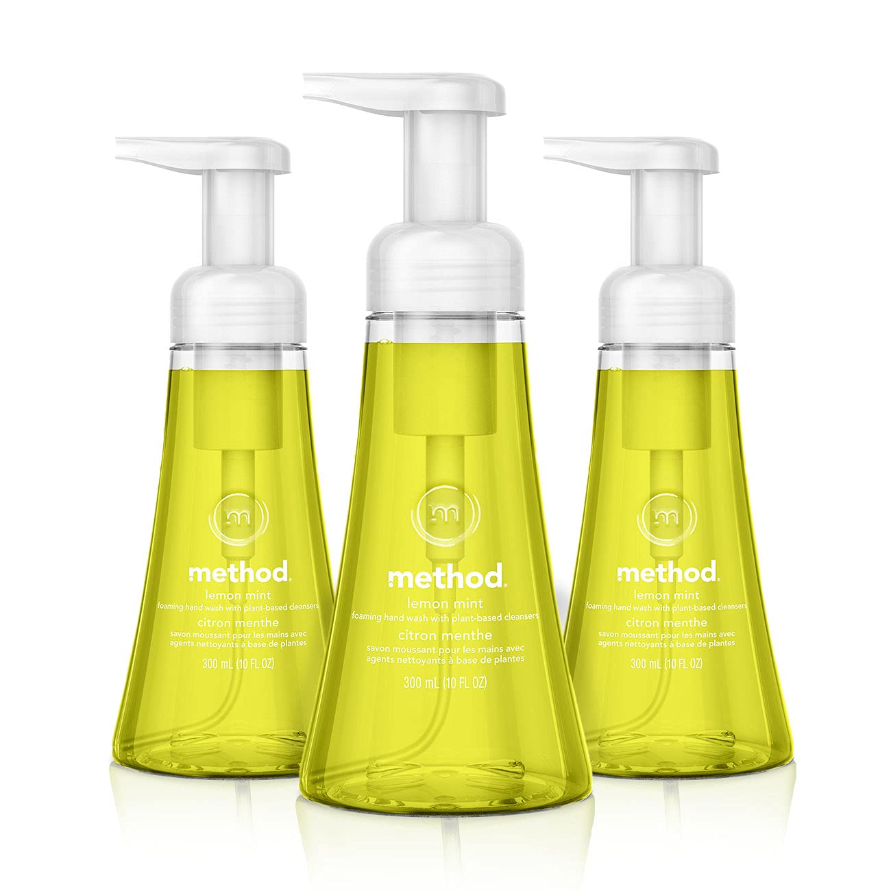 Method Foaming Hand Soap Lemon Mint bottle with vibrant label and refreshing scent for daily handwashing.