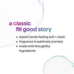 Method bottle close-up emphasizing soft hands after wash