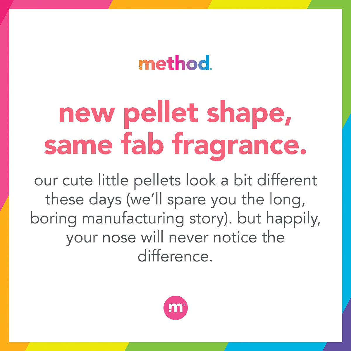Method Fragrance Booster Ginger Mango bottle sitting on a shelf with detergents