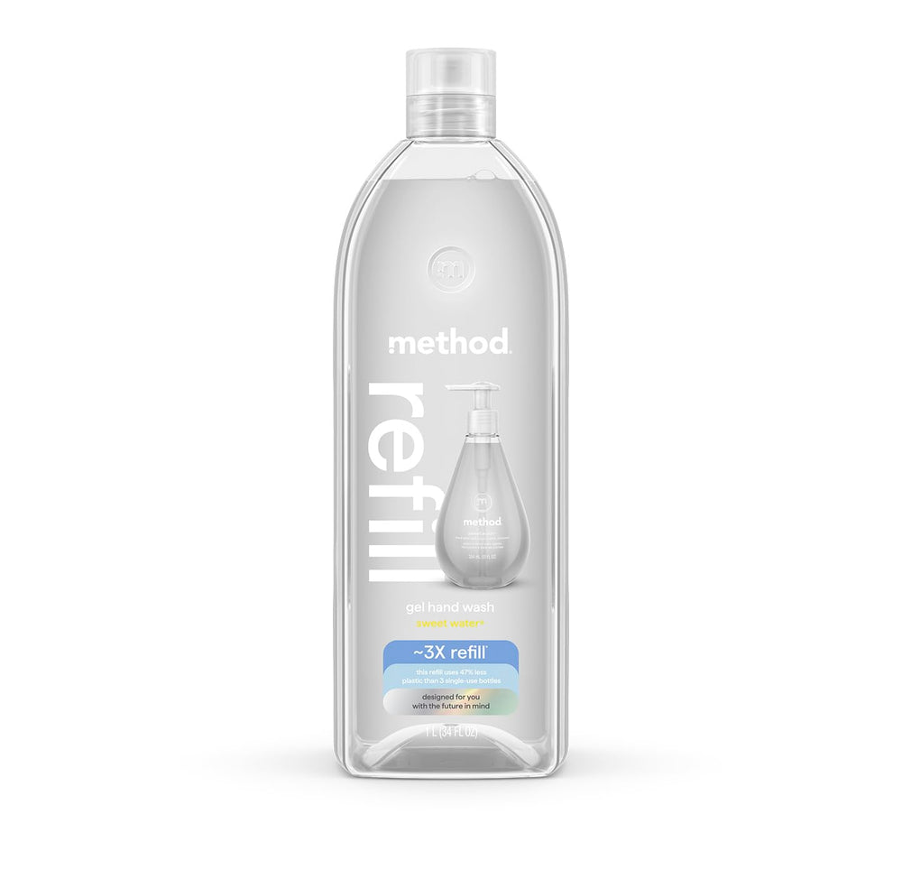 Method Gel Hand Soap refill-sweet-water 34oz: convenient refill for clean, refreshed hands.