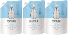 Method Gel Hand Soap Refill Sweet Water bottle pour, quick refill convenience.