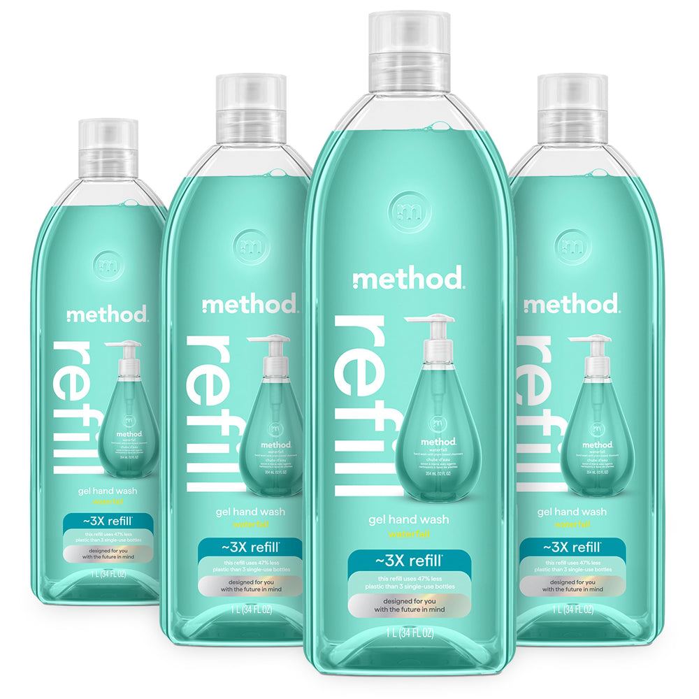 Method Gel Hand Soap Refill Waterfall bottle front—eco-friendly, recyclable packaging